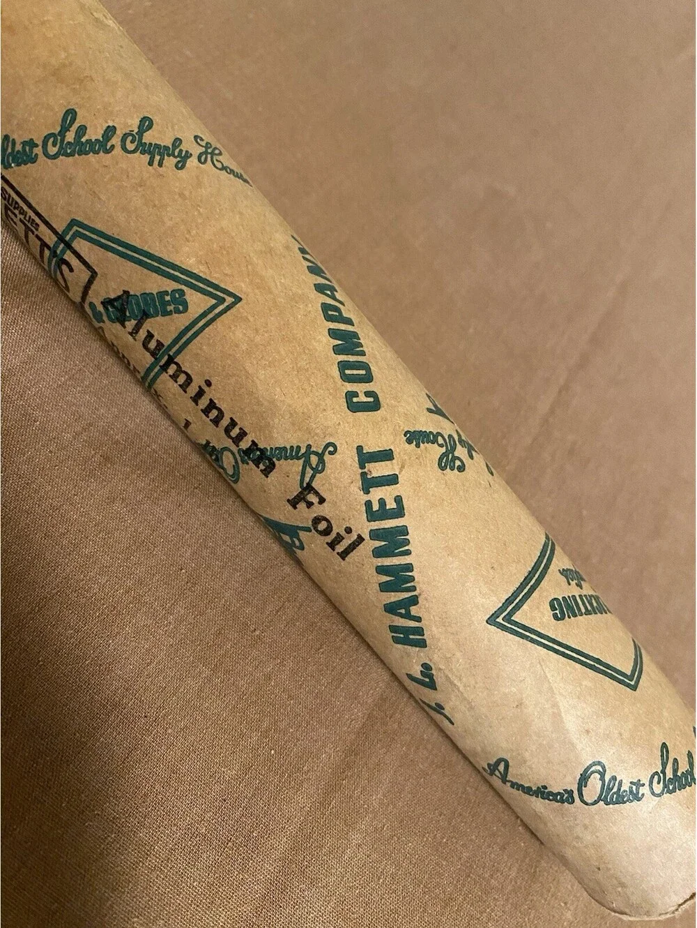 Vintage J.L. HAMMETT CO.  Aluminum Metal Foil - Thick - 12 Inches Wide